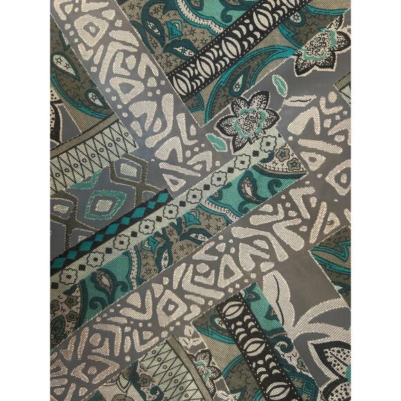 Erin London women's size Small sheer button-up blouse Teal-Black-ETC boho style - Picture 9 of 12